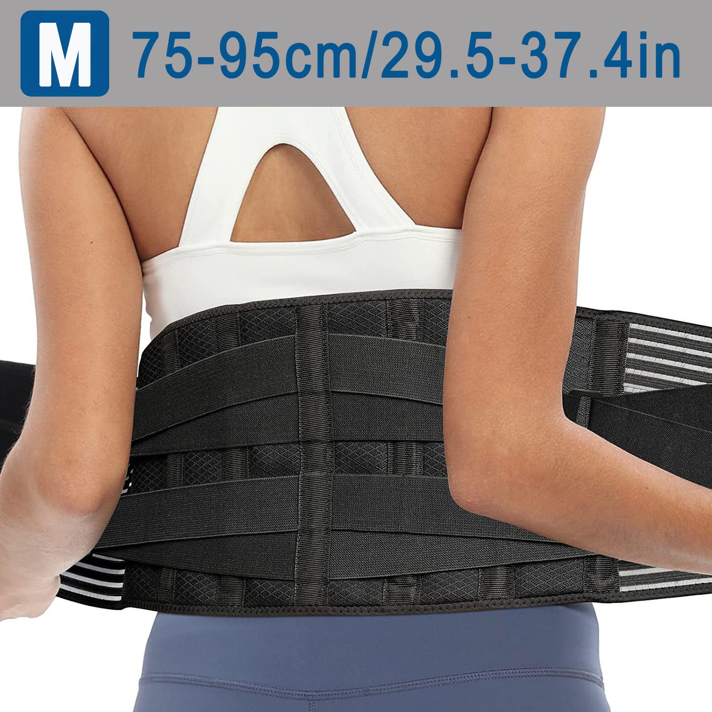 Adjustable Unisex Lumbar Support Belt, Breathable Waist Wrap for Gym, Yoga, Fitness, Exercise, Squat, Weightlifting - Hand Washable Buckle Closure Lower Back Brace