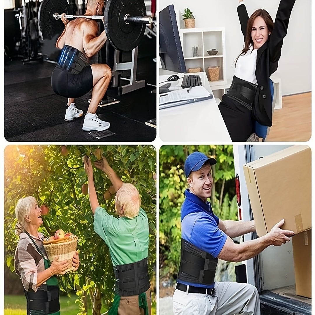 Adjustable Unisex Lumbar Support Belt, Breathable Waist Wrap for Gym, Yoga, Fitness, Exercise, Squat, Weightlifting - Hand Washable Buckle Closure Lower Back Brace