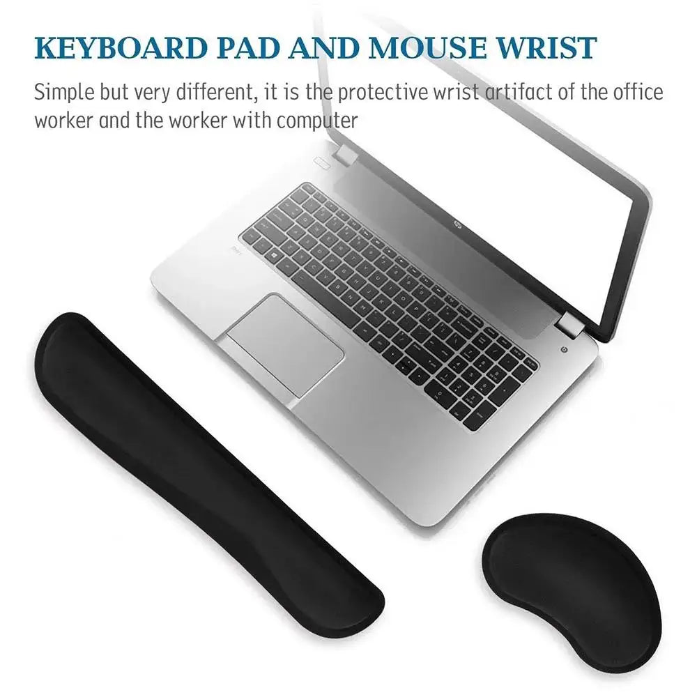 Keyboard And Mouse Pad Wrist Rest Silky Gel Widen Memory Foam Wrist Rest Support For Computer Keyboard & Mouse Ergonomic Design