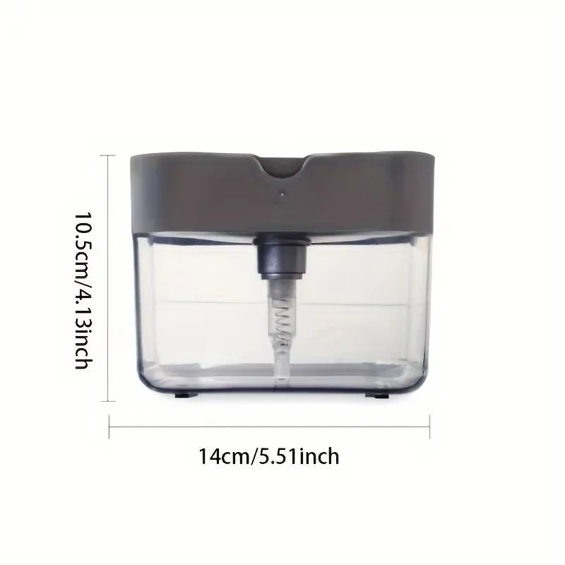 Dish Soap Dispenser for Kitchen,Liquid Soap Dispenser Kitchen Soap Dispenser with Sponge Holder,Sponge Caddy Soap Pump Dispenser
