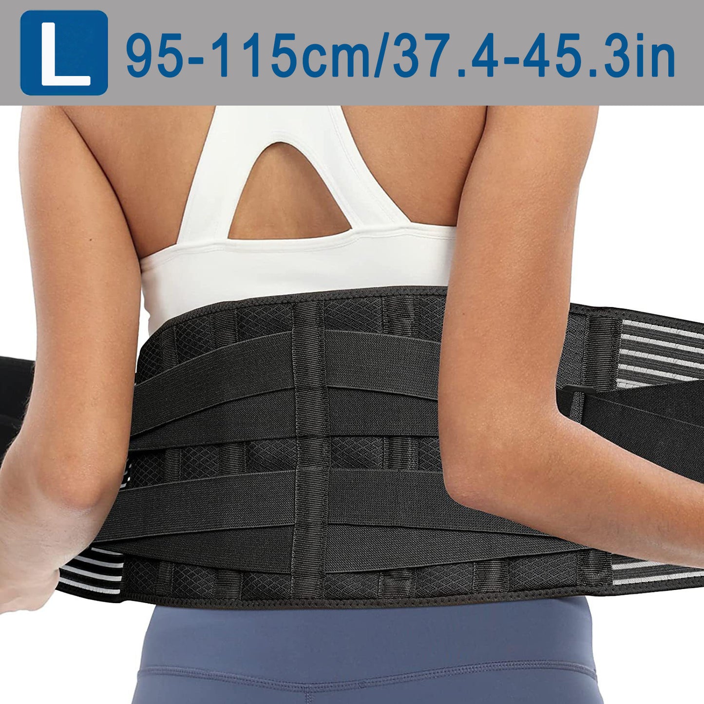 Adjustable Unisex Lumbar Support Belt, Breathable Waist Wrap for Gym, Yoga, Fitness, Exercise, Squat, Weightlifting - Hand Washable Buckle Closure Lower Back Brace