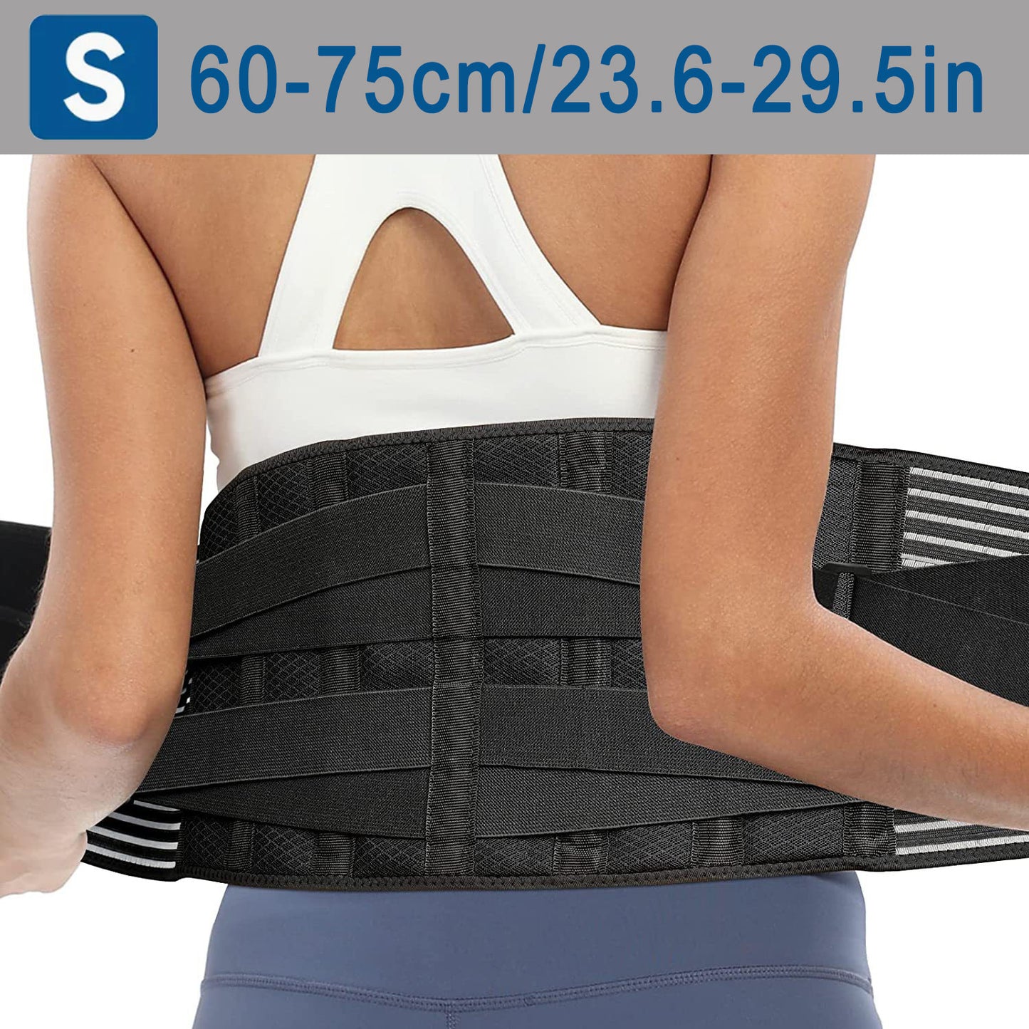 Adjustable Unisex Lumbar Support Belt, Breathable Waist Wrap for Gym, Yoga, Fitness, Exercise, Squat, Weightlifting - Hand Washable Buckle Closure Lower Back Brace
